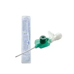 Green Cannula 18G Intravenous Catheter.