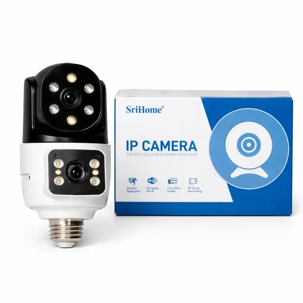 SriHome SH068 Dual-Lens Wi-Fi Security Camera – Full-Color Dual View
